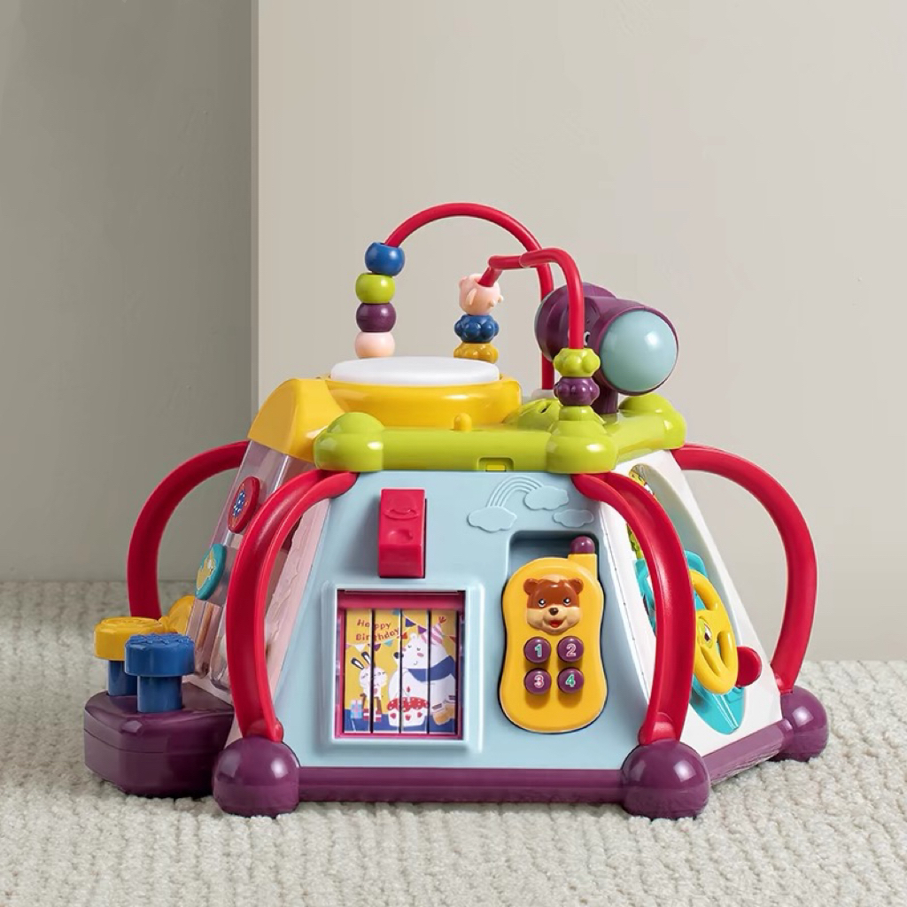 babycare六面体盒多功能益智因果关系玩具婴儿形状配对 江户紫