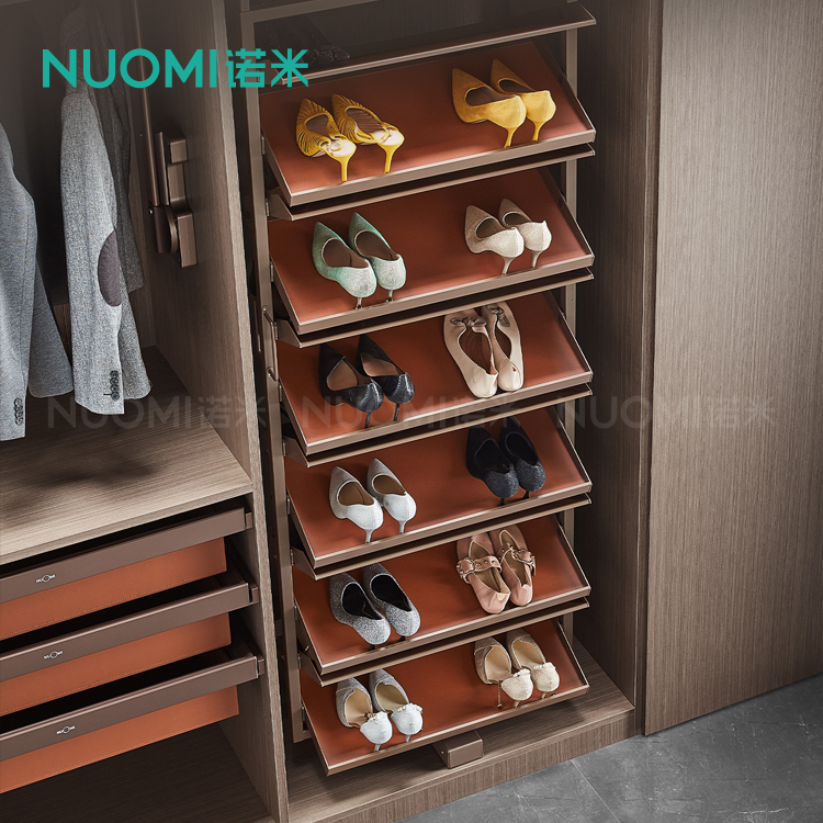 诺米柜内鞋架衣柜多层家用衣帽间360度衣橱推拉简易防尘旋转鞋架