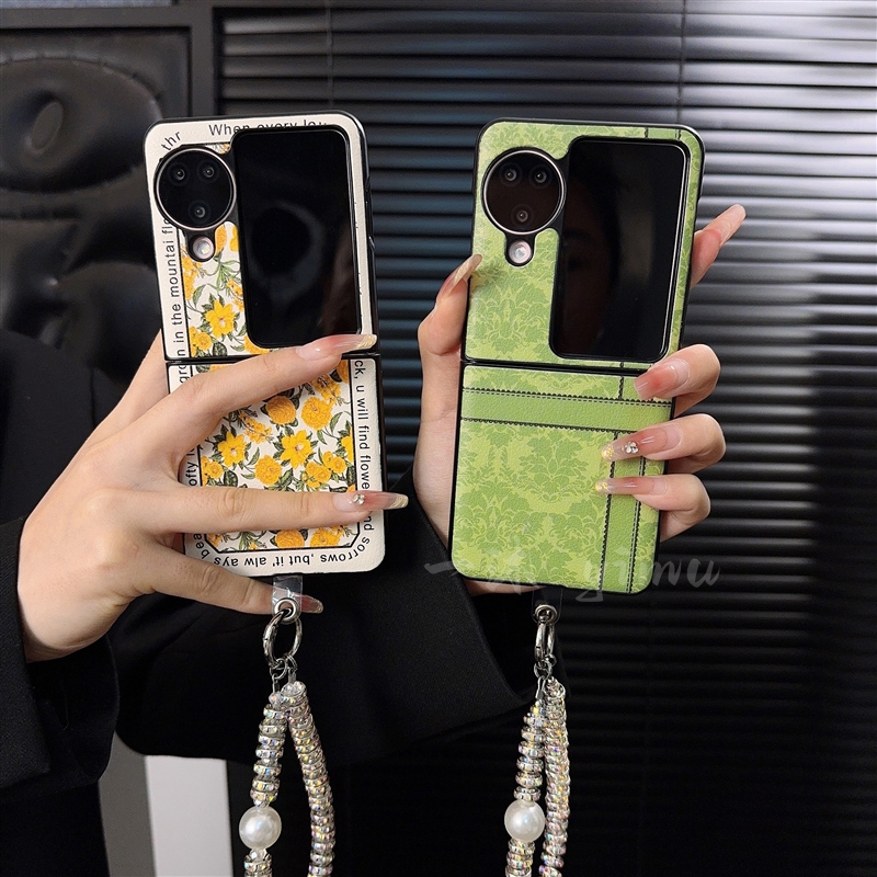 适用oppofindn3flip手机壳新款n3flip套oppo高级感皮质清新花朵女