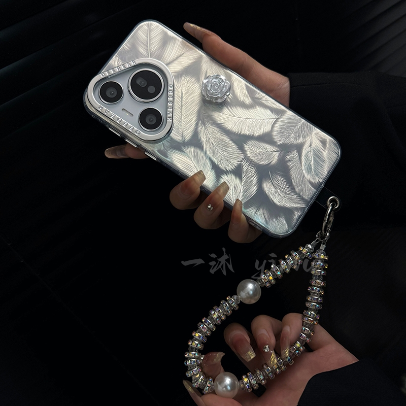 适用华为pura70手机壳新款p70pro套p70pro+轻奢羽纱山茶花高级女p