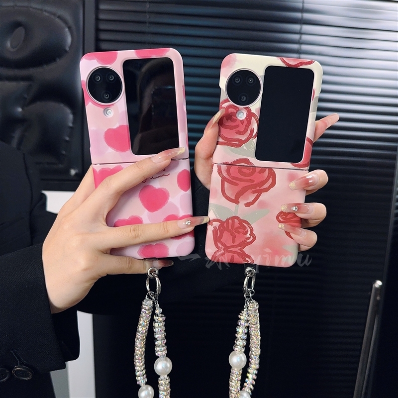 适用oppofindn3flip手机壳新款n3flip套oppo复古玫瑰ins爱心女款p