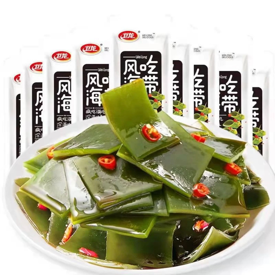 卫龙卫龙风吃海带15g*20袋盒装开袋即食零食香辣爽脆小吃休闲食品