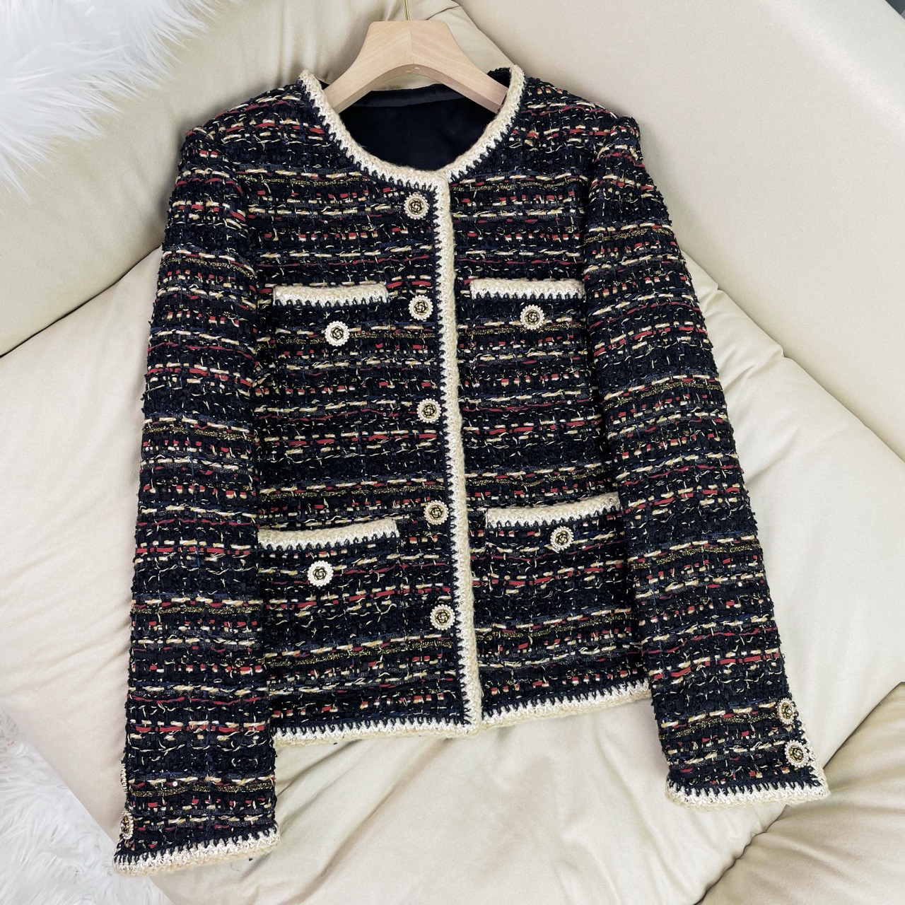 高端定制 粗花呢编织小香风外套 70377 