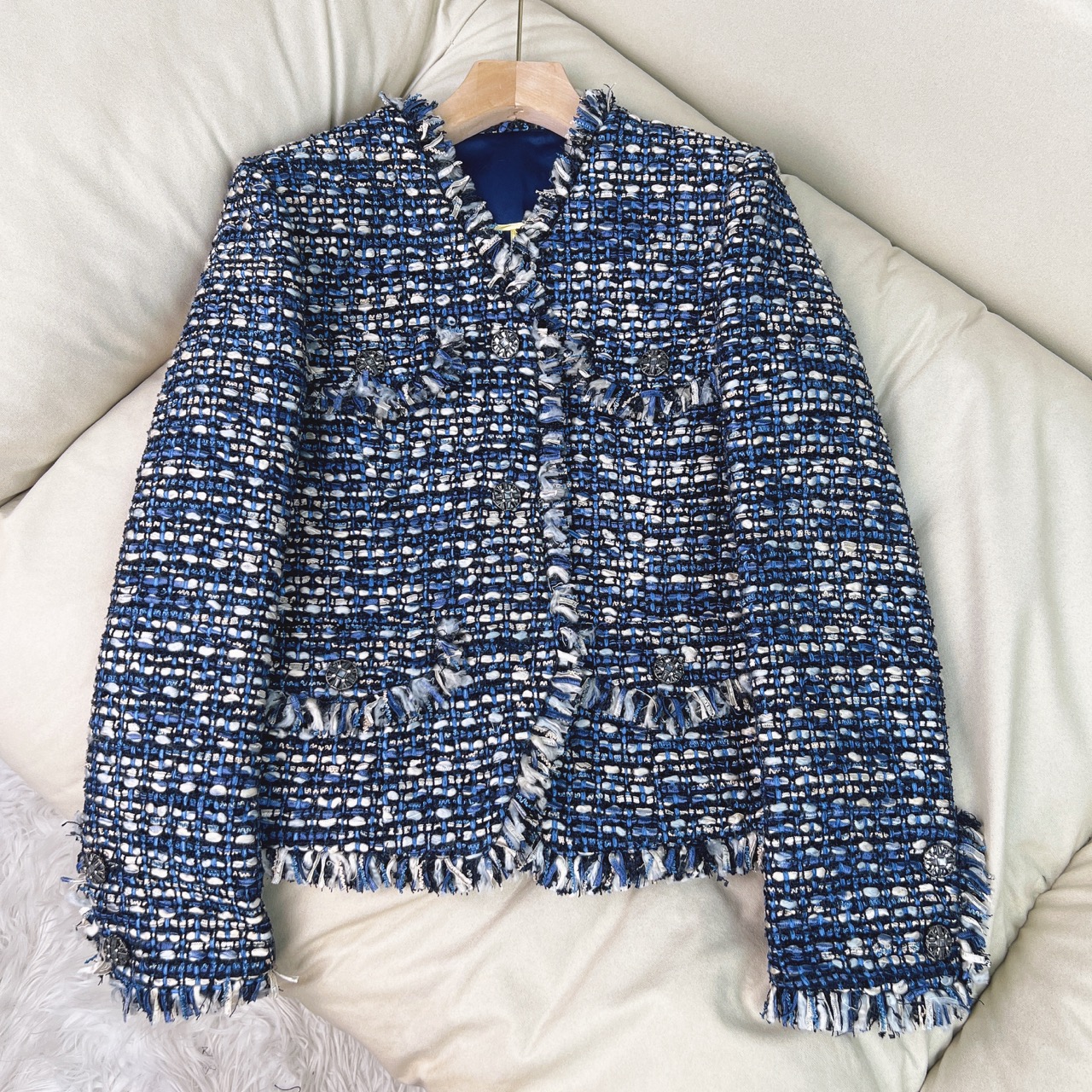 【妖蓝】蓝色小香风外套 70304  