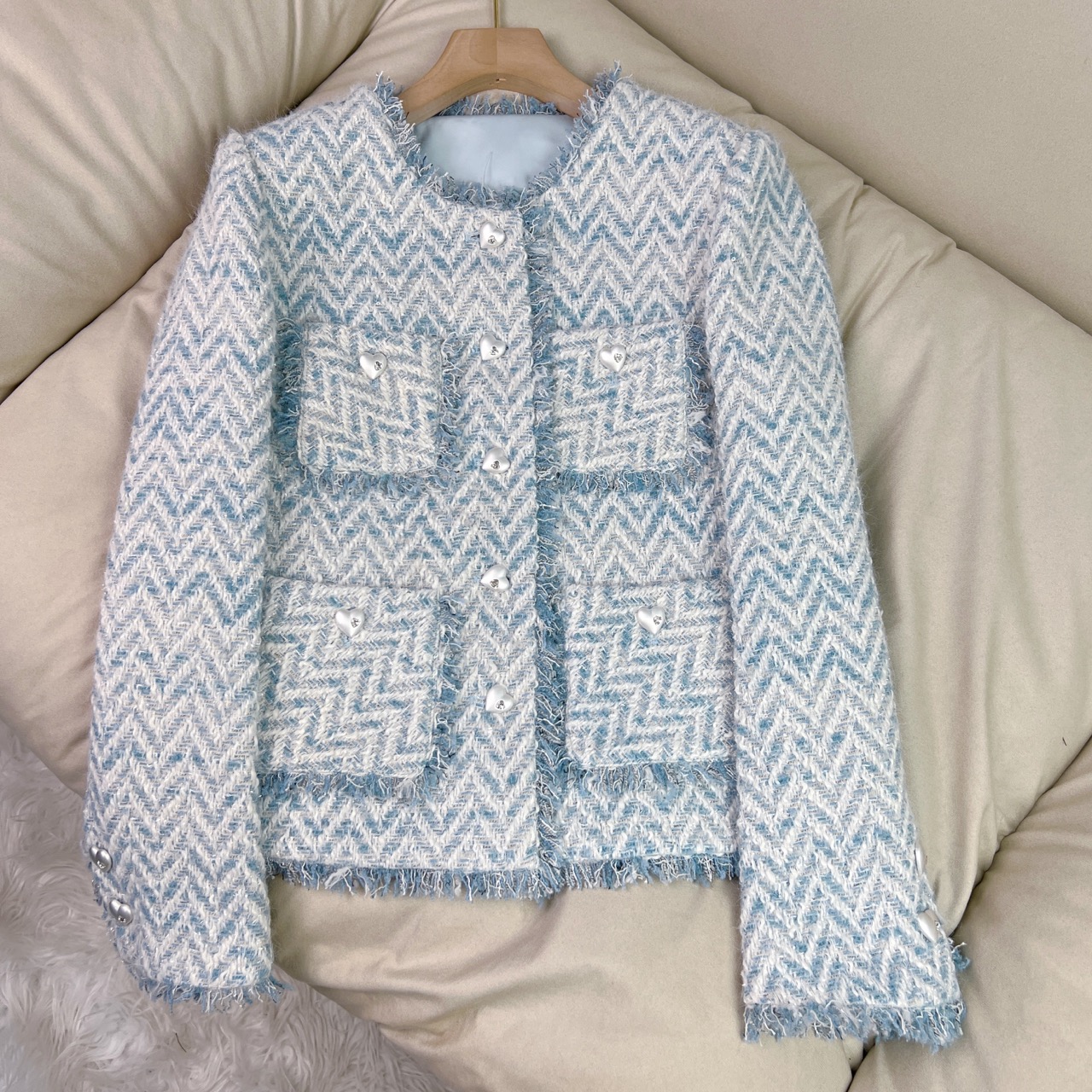 【冷清秋】蓝色小香风上衣 70325 