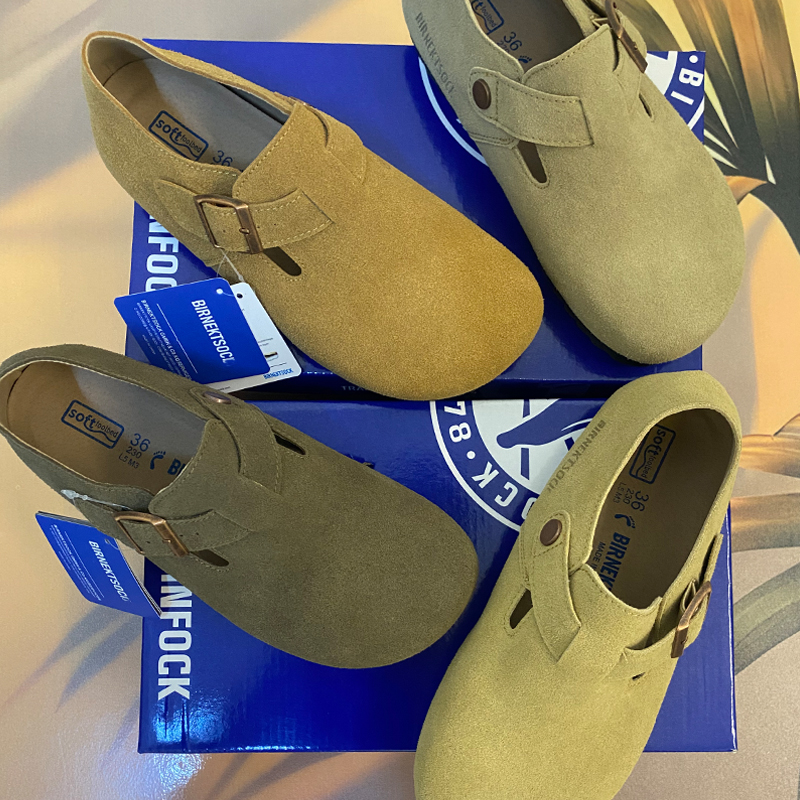 2024新款秋冬脖肯鞋牛皮软底软面男女同款情侣鞋厚底平底一脚登