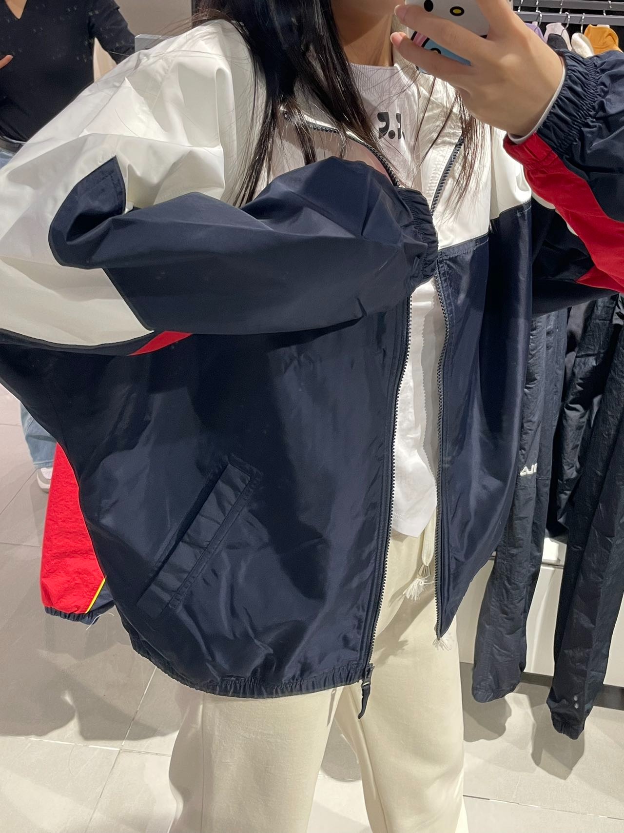 JKE3104斐家韩国正品代购直播下单拼色冲锋衣外套