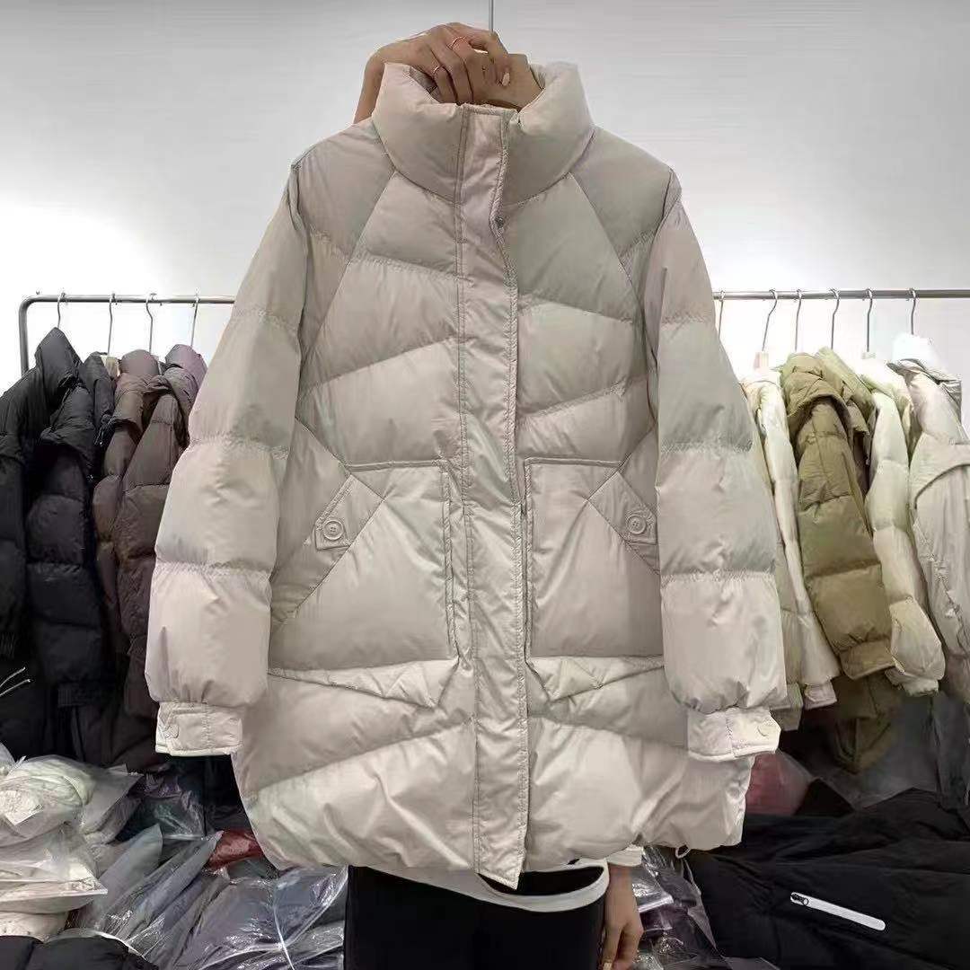 波司澄反季清仓羽绒服女中长款宽松休闲加厚白鸭绒冬季韩版显瘦羽