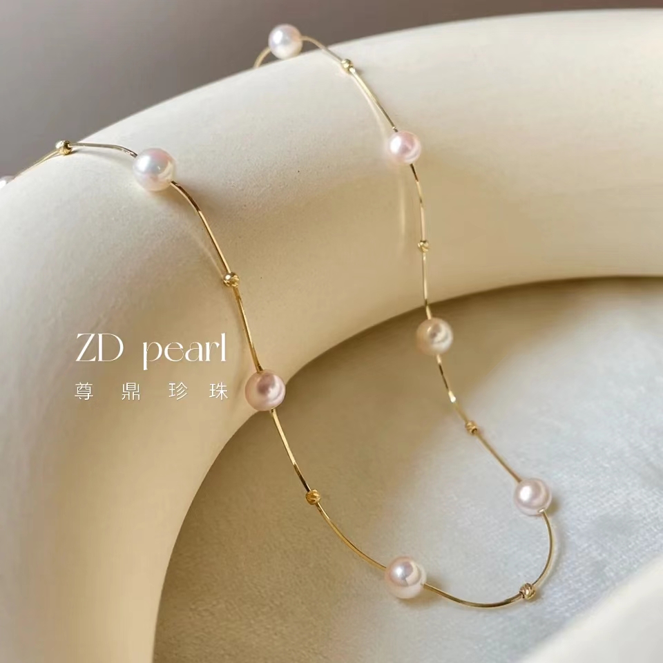 尊鼎珍珠-S925银海水珍珠中国南珠akoya满天星6-7mm RS