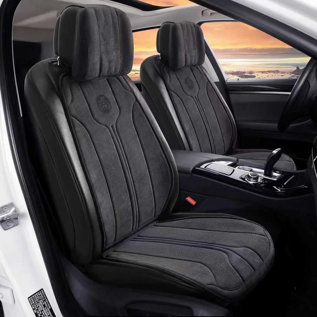 高品质汽车坐垫拉姆斯坐垫夏季冬季乳胶超薄毛绒汽车坐垫四季通用