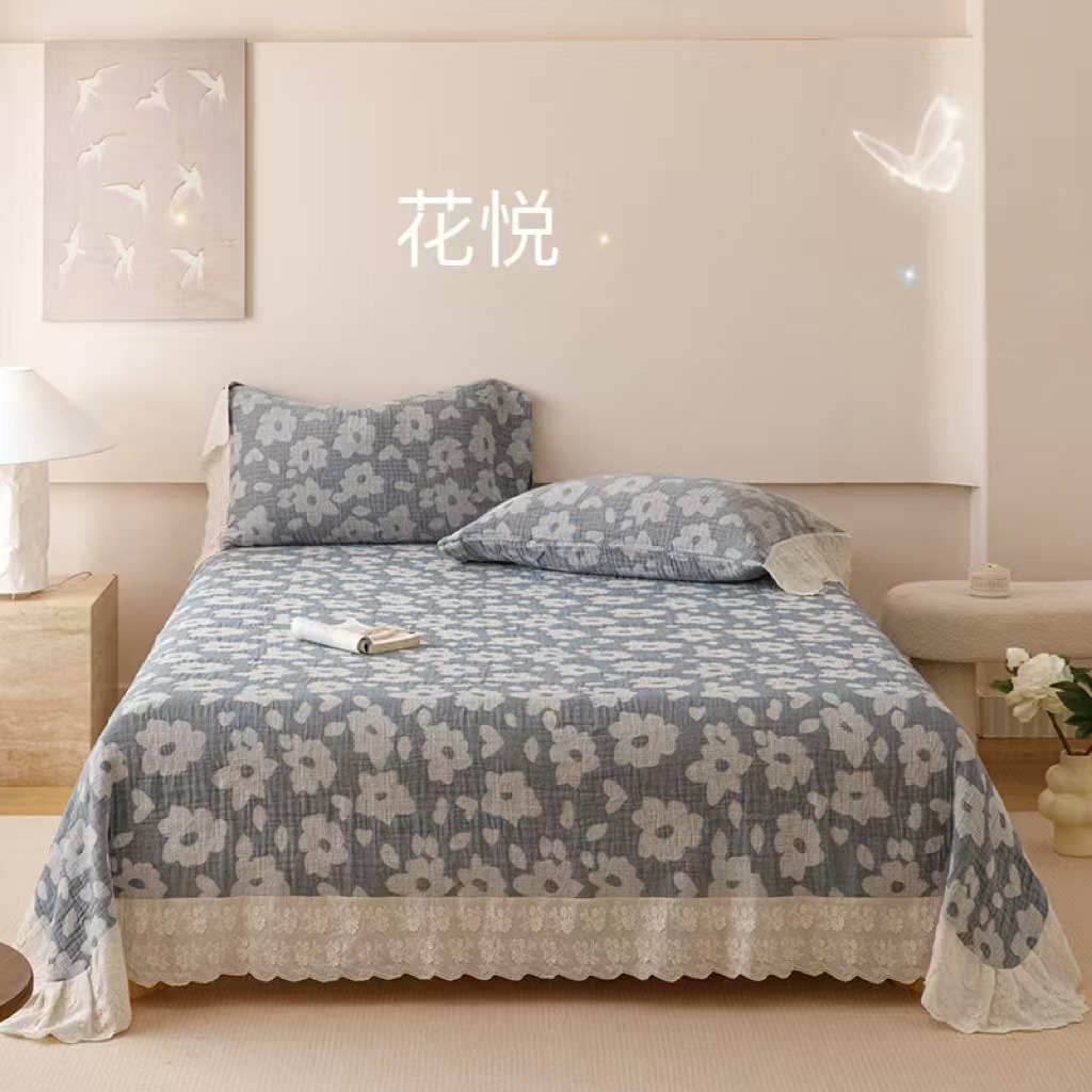 美学四季被同款床盖！新款法式A类100%全棉色织提花亲肤柔软大床单
