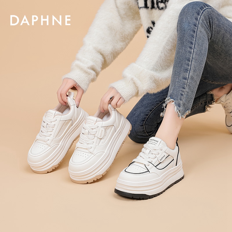 达芙妮板鞋小白鞋女2026春季新款厚底增高运动休闲鞋防滑百搭5516
