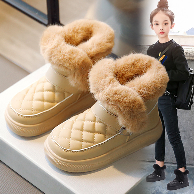 儿童爆款雪地靴加绒宝宝冬季2023年新款高筒棉靴女孩大棉保暖冬鞋