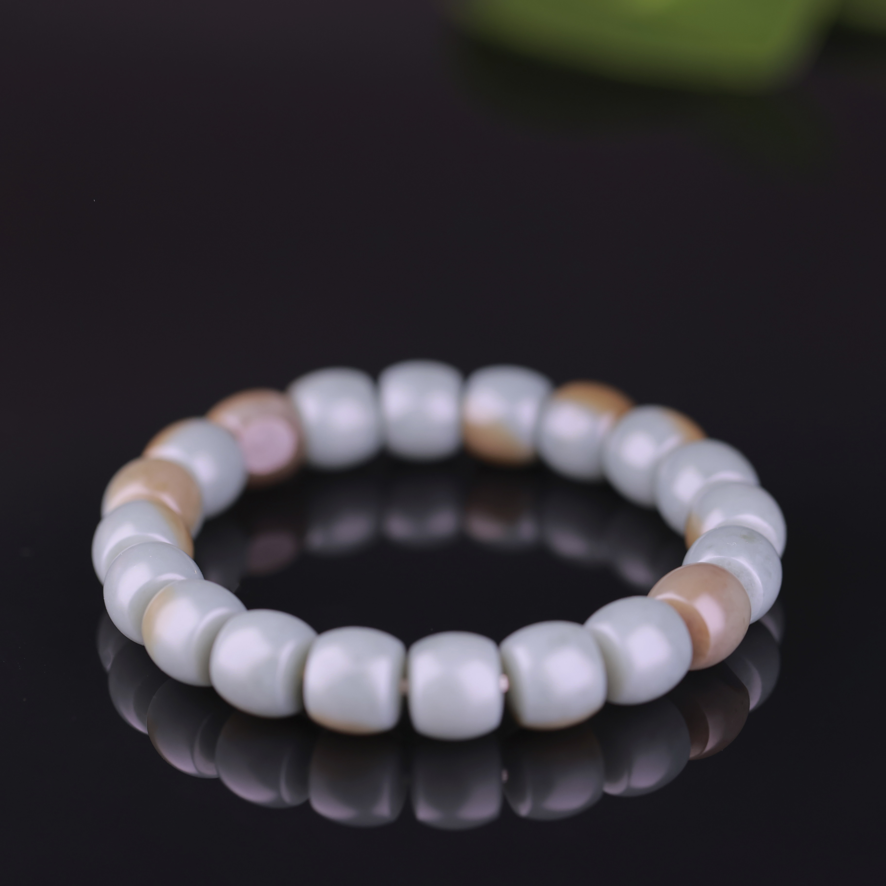 七夕【沙枣青手串】新疆和田玉11*11老型经典简约时尚单圈手工蓝色