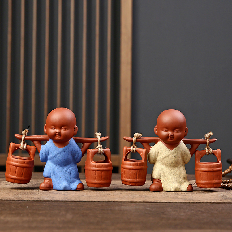 器闵创意中式紫砂茶室可爱茶玩茶宠陶瓷中式茶台摆件客厅摆件个性