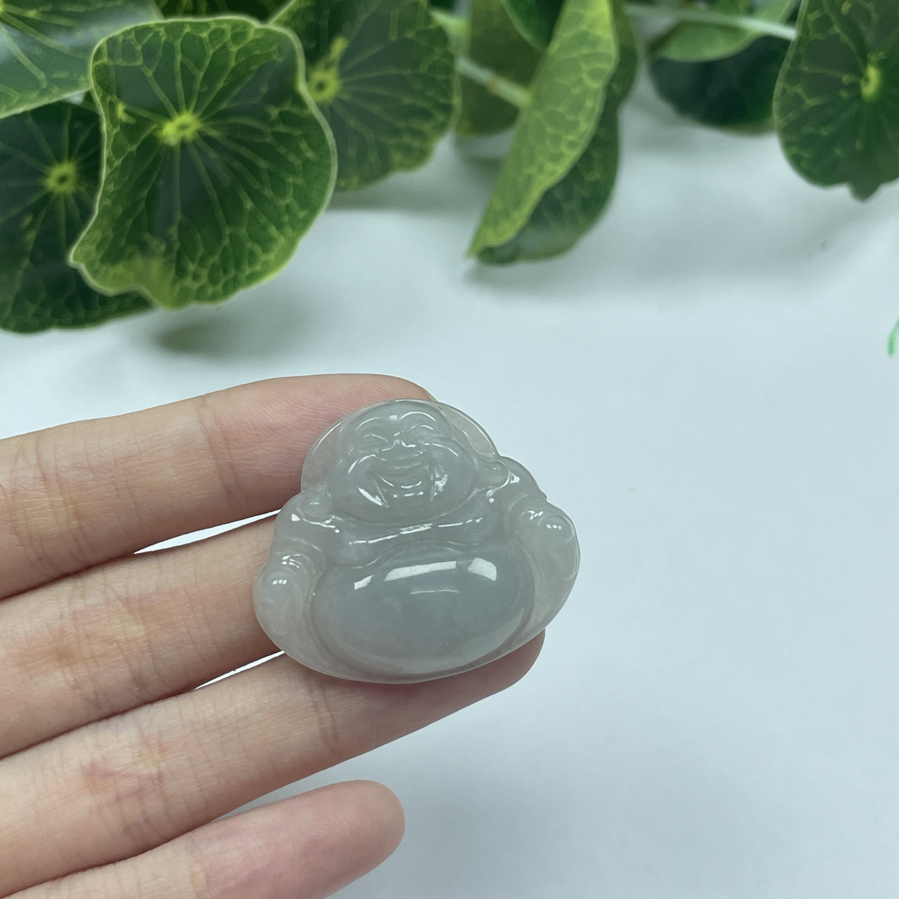 天然a货翡翠佛公吊坠（尺寸28.4-32.7-6.2mm）