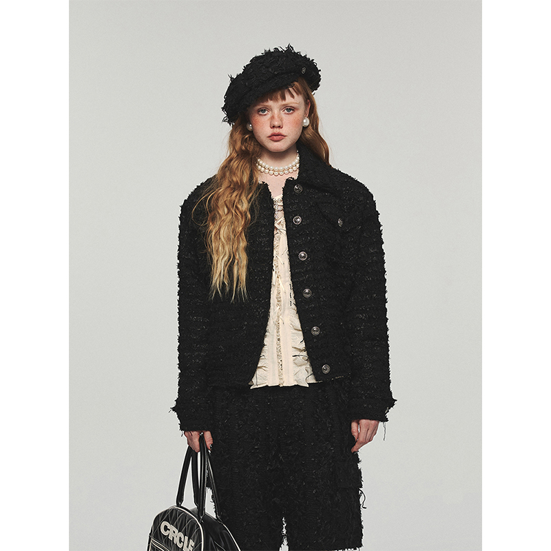 【青仓】1JINN STUDIO 甜酷经典小香风短款夹克