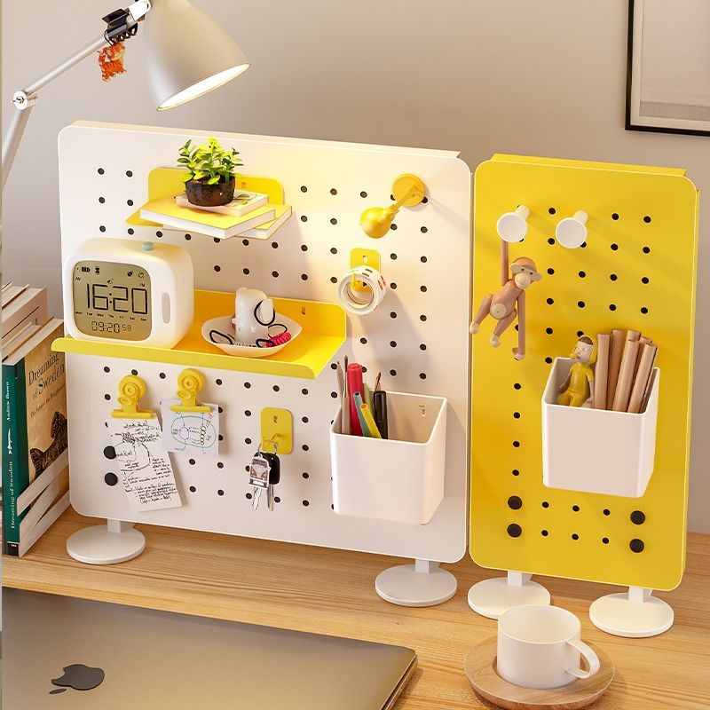多巴胺色可立儿童轻奢时尚洞洞板可收纳学习用品转笔刀铅笔擦平板
