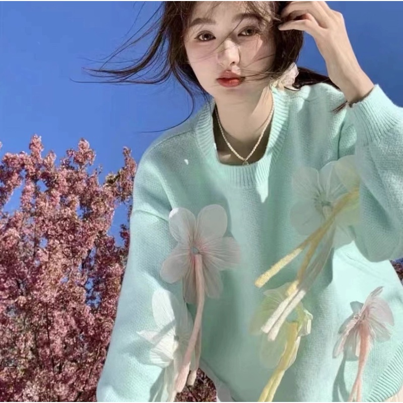 【单件】秋冬款甜美百搭减龄显瘦毛衣秋冬季毛衣针织衫