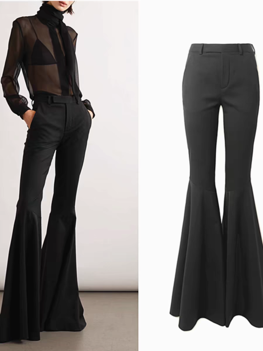 黑色高腰垂感超大喇叭裤休闲裤女气质显瘦西裤拖地长裤潮