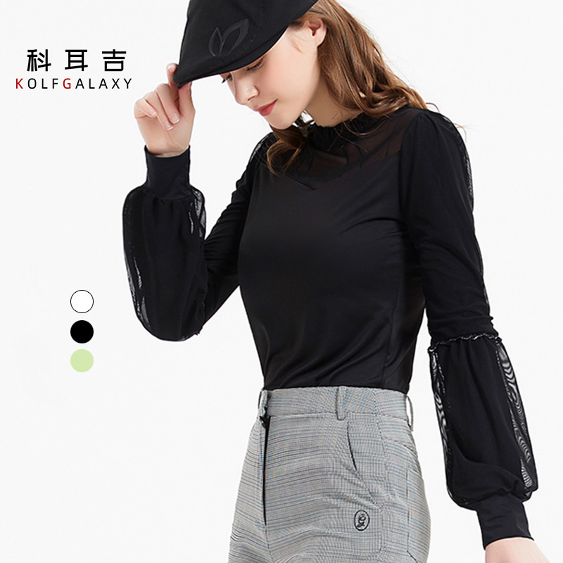 科耳吉高尔夫服装女士泡泡长袖透气质修身显瘦运动网球衣服女高端
