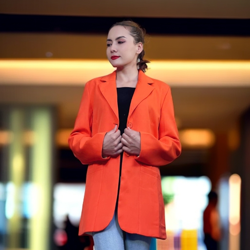 新疆包邮女百搭双排扣休闲西装外套时尚套装