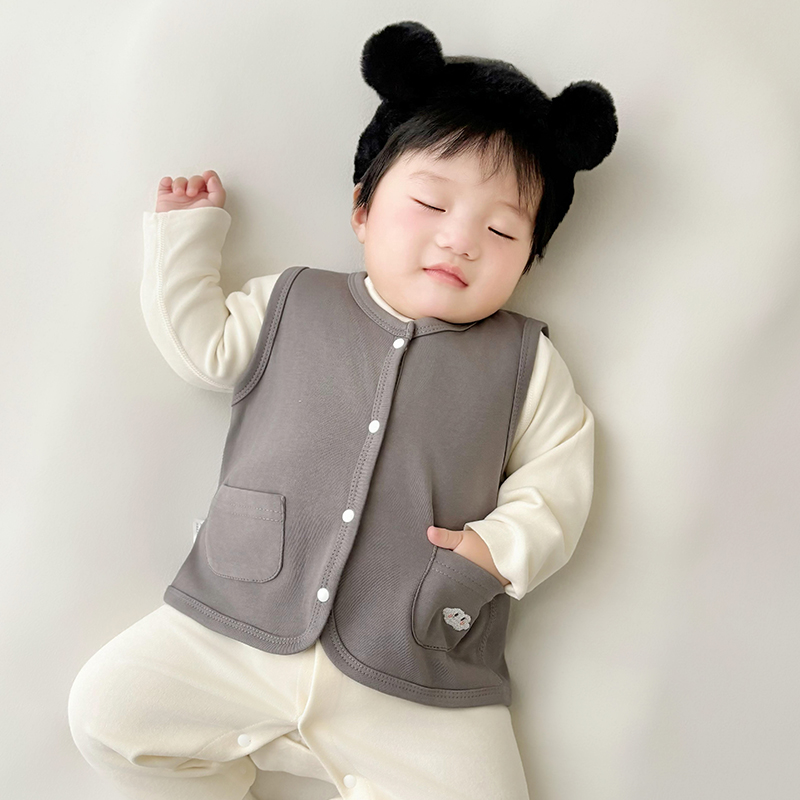 婴儿马甲春秋款保暖宝宝儿童背心马甲男女孩舒绒棉新生儿马夹
