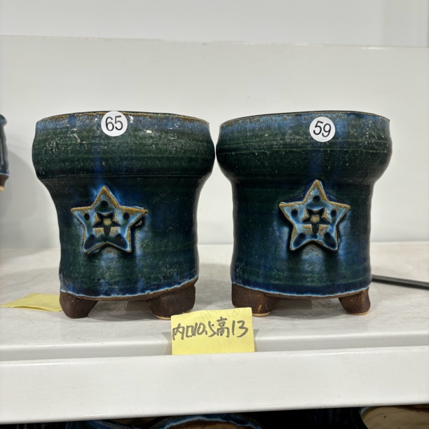 青铜麦饭石火锅高桩花盆2个的价钱，内径10.5高13，透气好