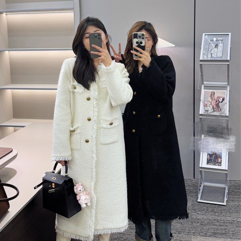 2025秋冬重工粗花流苏边小香大衣V1093