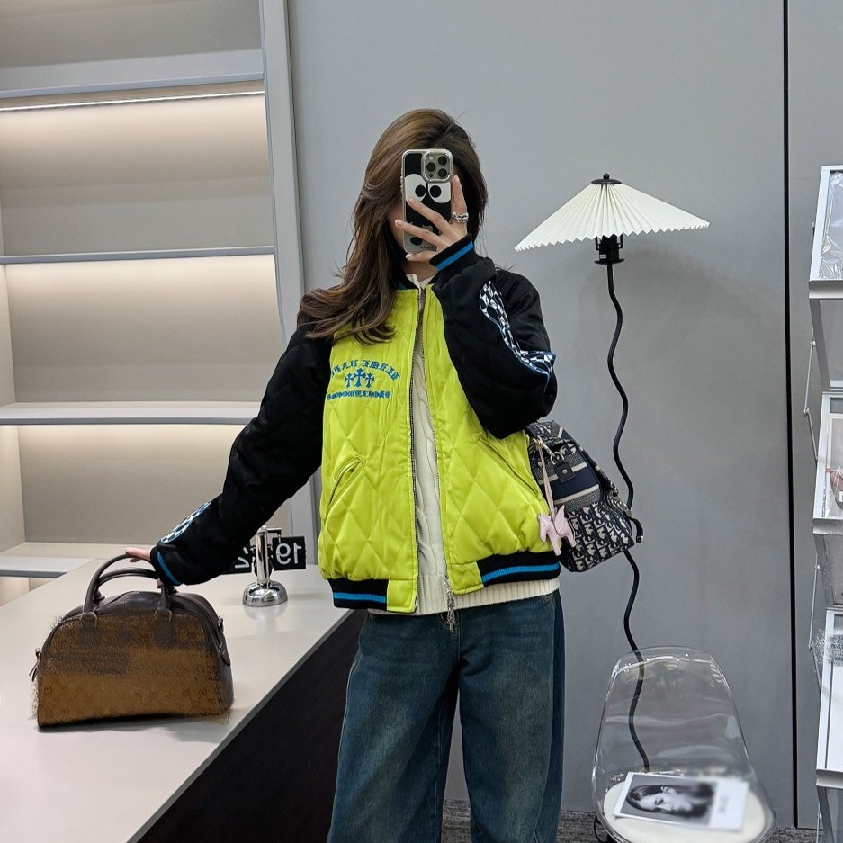 2025秋冬新款双面十字涂鸦棒球外套V1153