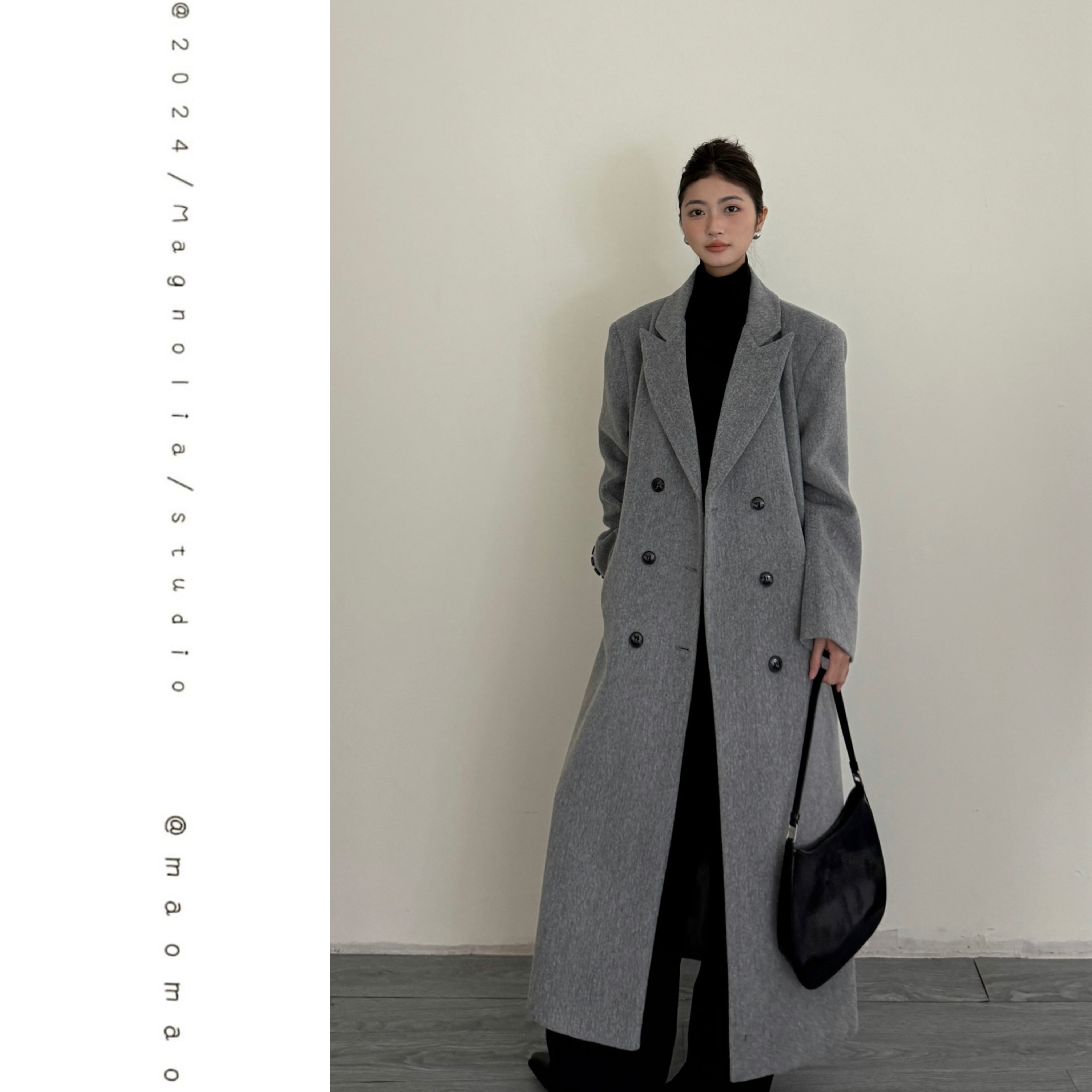 【Magnolia】不夹棉东大门设计款毛呢外套女冬气质高级感