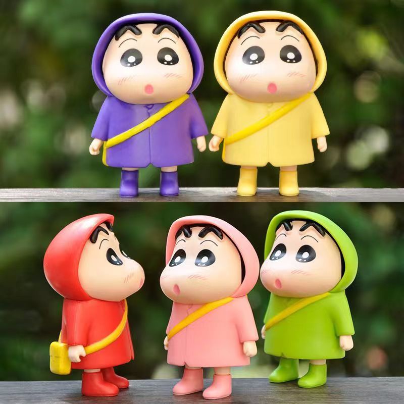 雨衣蜡笔小新手办桌面家居电视柜汽车摆件可爱治愈宝贝梦女生礼物