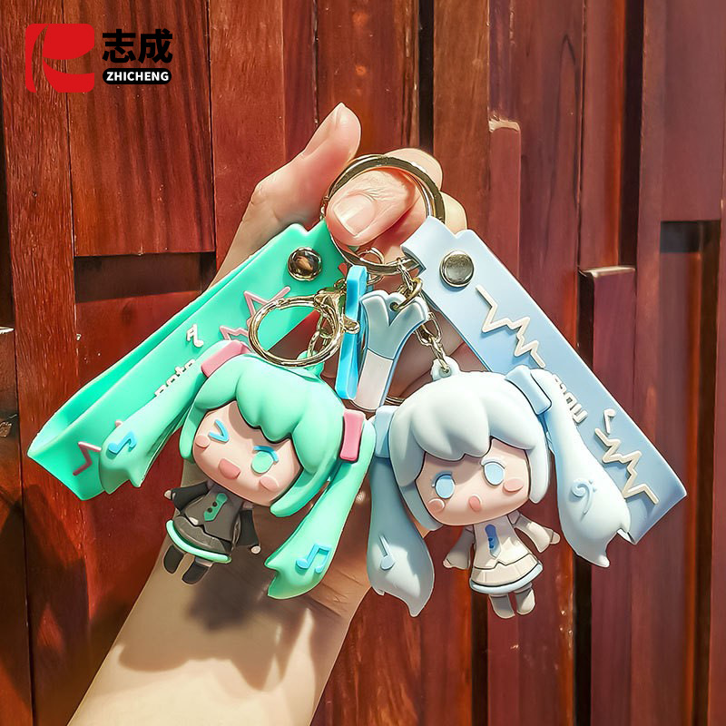 卡通初音未来钥匙扣可爱公仔二次元周边手办包包挂件汽车钥匙配饰