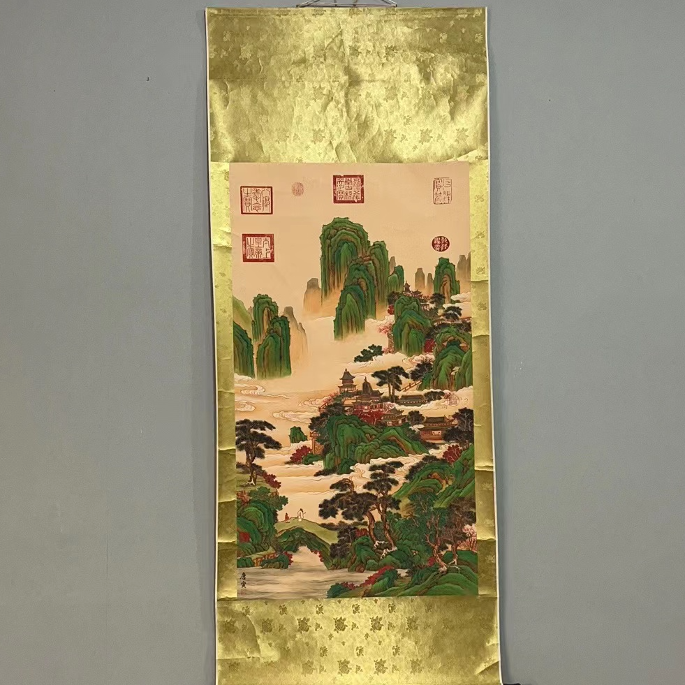 人间  仙境  中堂画  70x170厘米