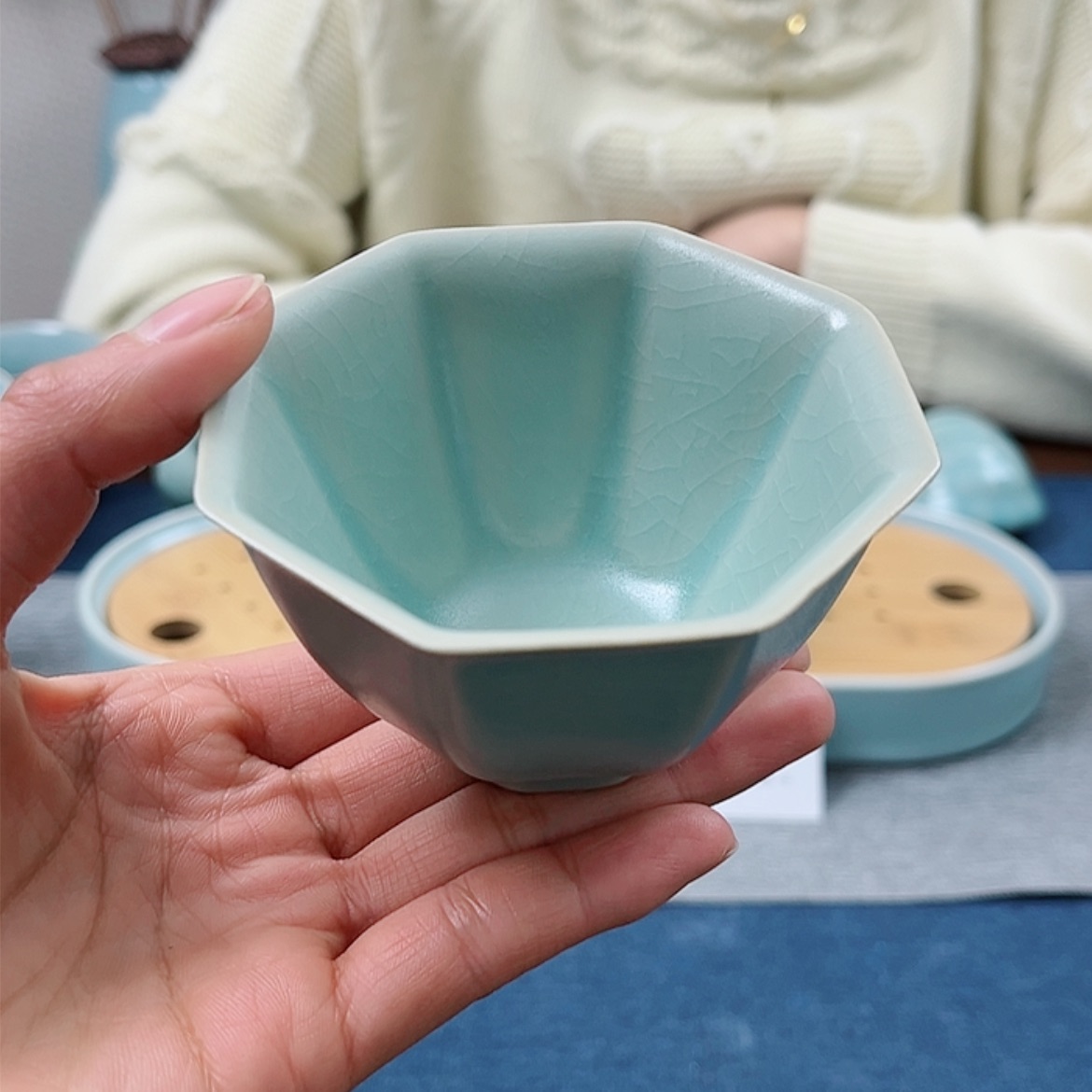 【闪购商品】瓷仿古釉八方杯