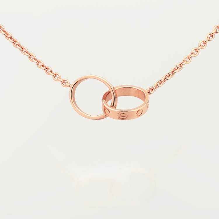 99新 Cartier/卡地亚 卡地亚18k金LOVE系列双环扣项链/24年盒子