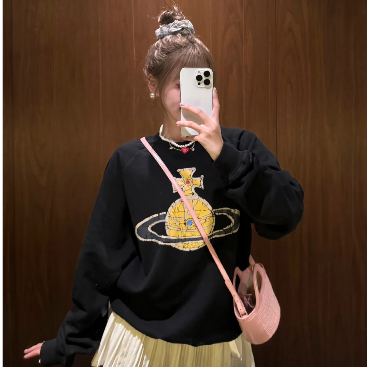 清仓！（圆领）新款冬季破裂纹印花三色oversize男女休闲卫衣