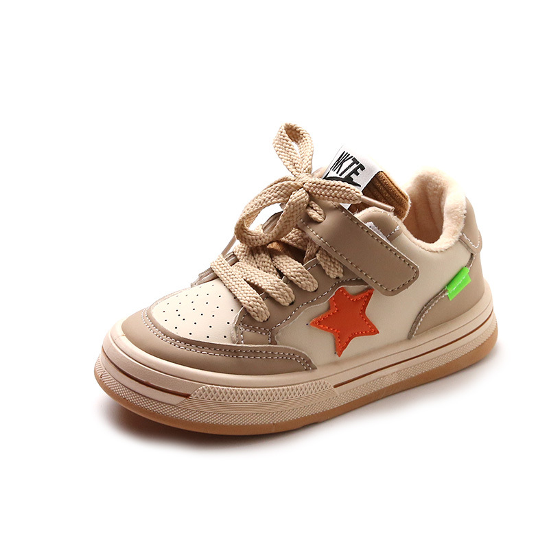 女童加绒高帮运动鞋2023秋冬新款保暖防滑软底男童休闲板鞋跑步鞋