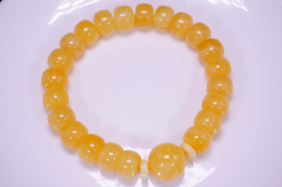 11mm俄料鸡油黄老型手串 珠子15mm  满蜡纹路切，多样性发一条