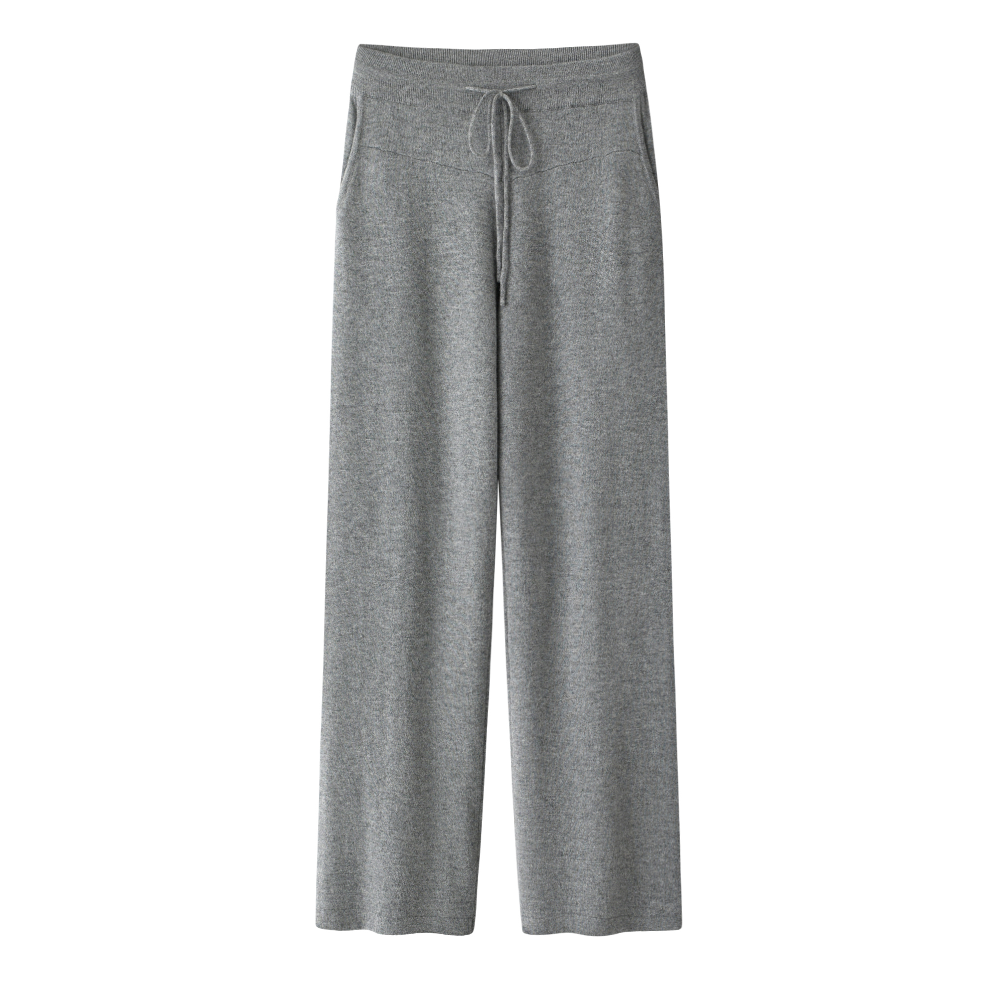 【平面运动女裤】纯羊绒新款简约休闲宽松直筒长裤外穿春秋针织