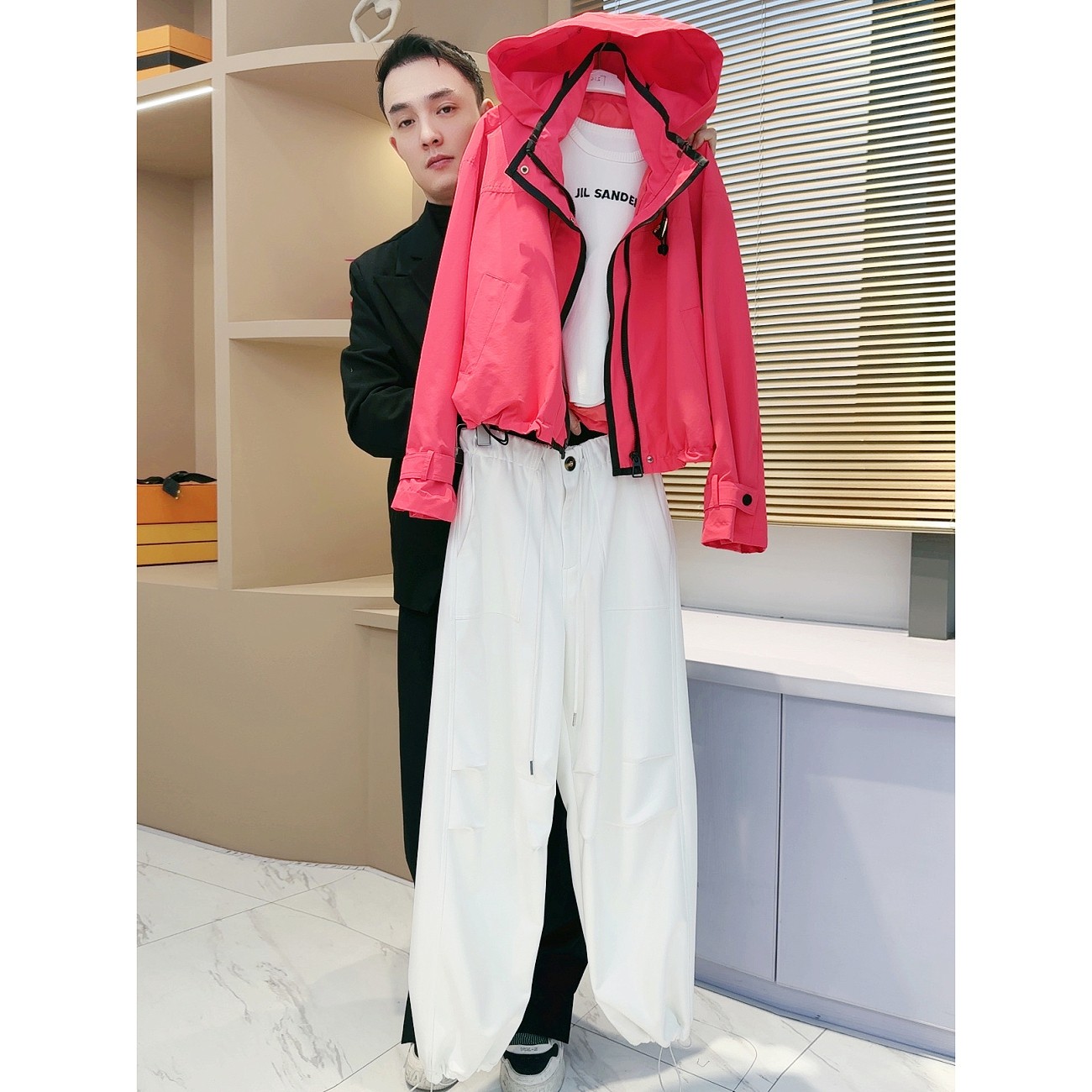 【LIANG哥定制】春季欧货小众设计时尚百搭显瘦冲锋衣连帽外套2678A