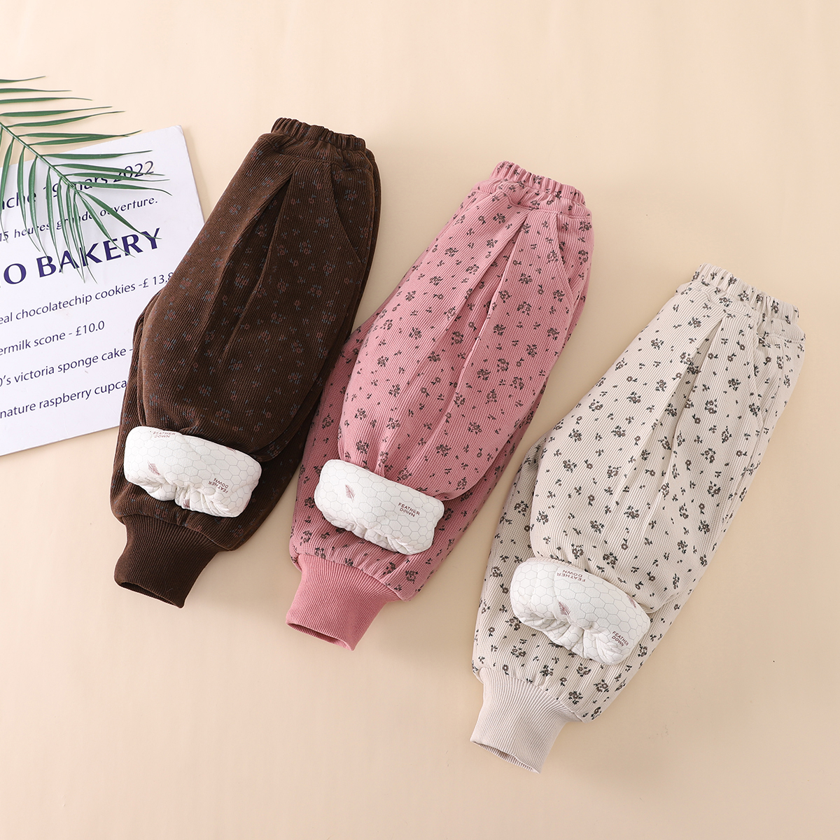 【三层加棉加厚】女童碎花加绒加厚棉裤婴幼儿女宝宝一条过冬裤子潮