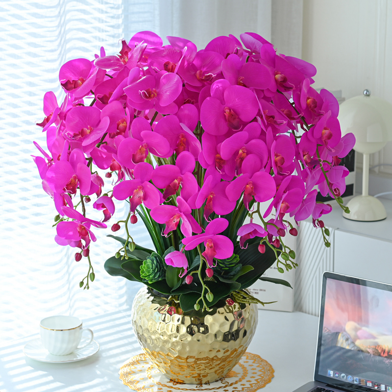 【日进斗金】仿真花轻奢家居点缀客厅餐桌茶几电视柜套装