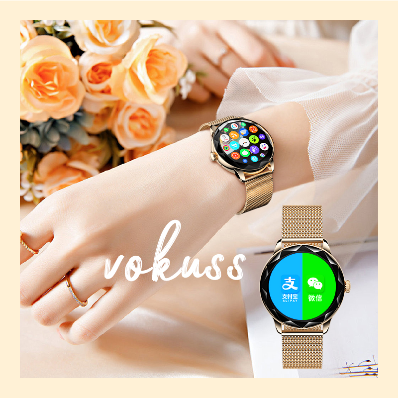 VOKUSS轻奢女表双支付G5pro智能手表NFC功能运动检测时尚气质-YL