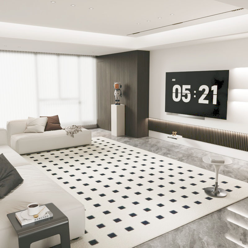 【12號】进口羊毛菠萝圈客厅茶几地毯北欧风卧室满铺定制米白色简约