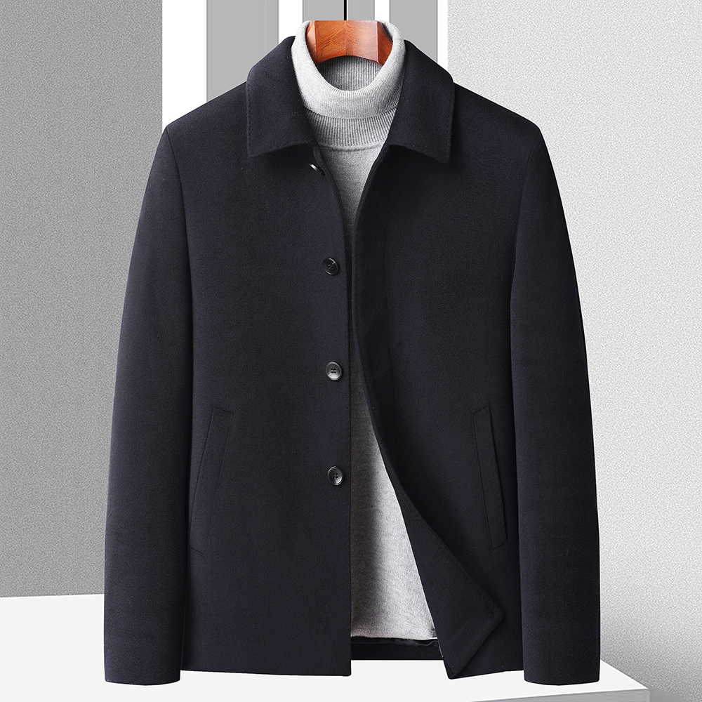 羊毛夹克男士扣版毛呢外套一手长短款行政夹克毛呢大衣705553