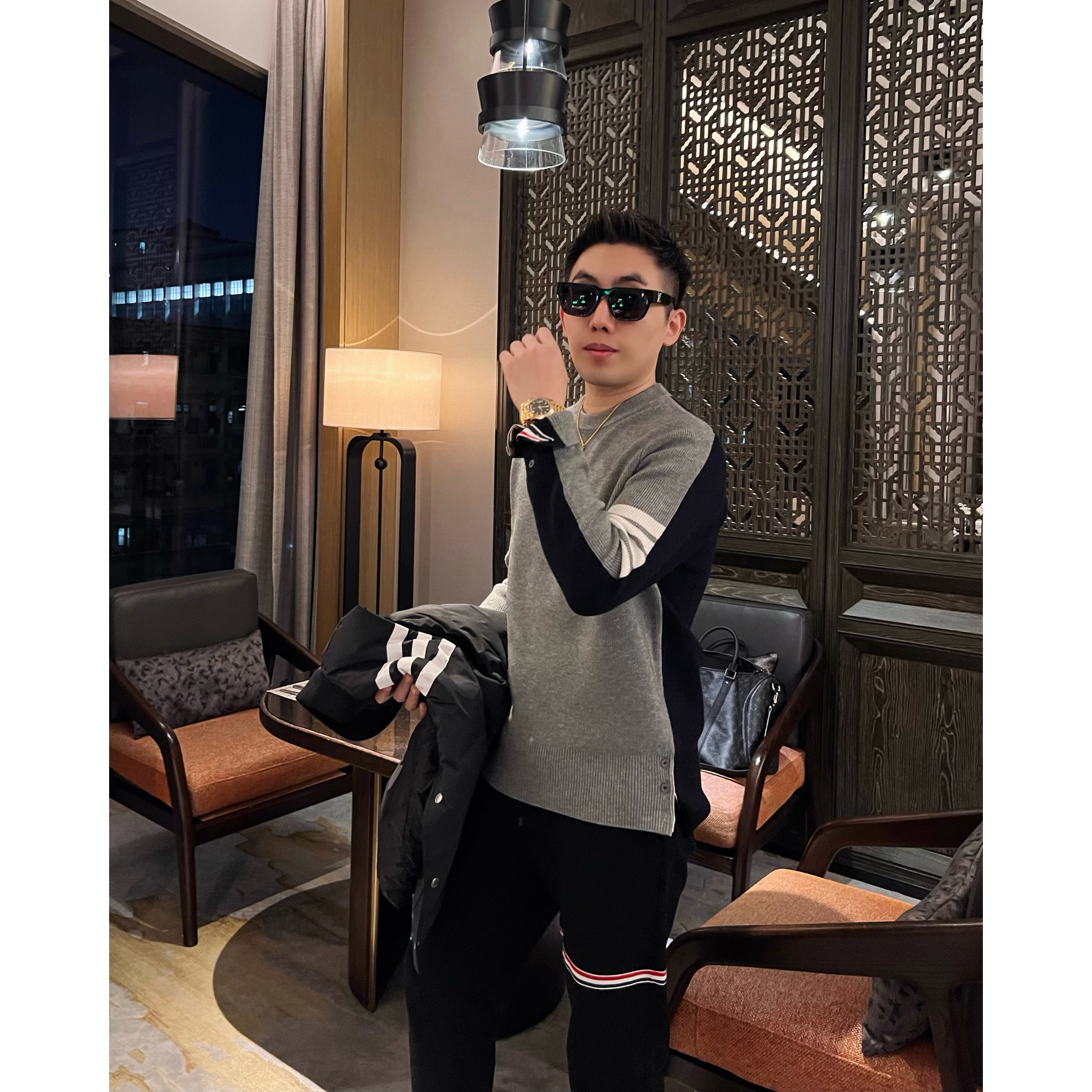 【AB面毛衣】撞色秋冬色织圆领套头贴身舒适厚款毛衣保暖个性网红款