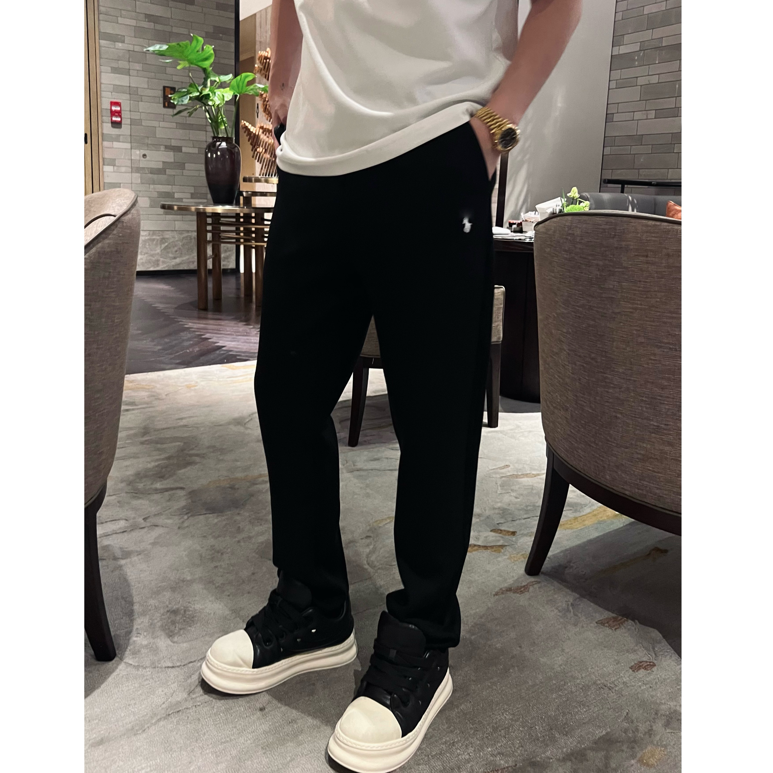 【小标刺绣长裤】秋冬空气棉抗皱舒适休闲长裤男士休闲裤运动直筒裤