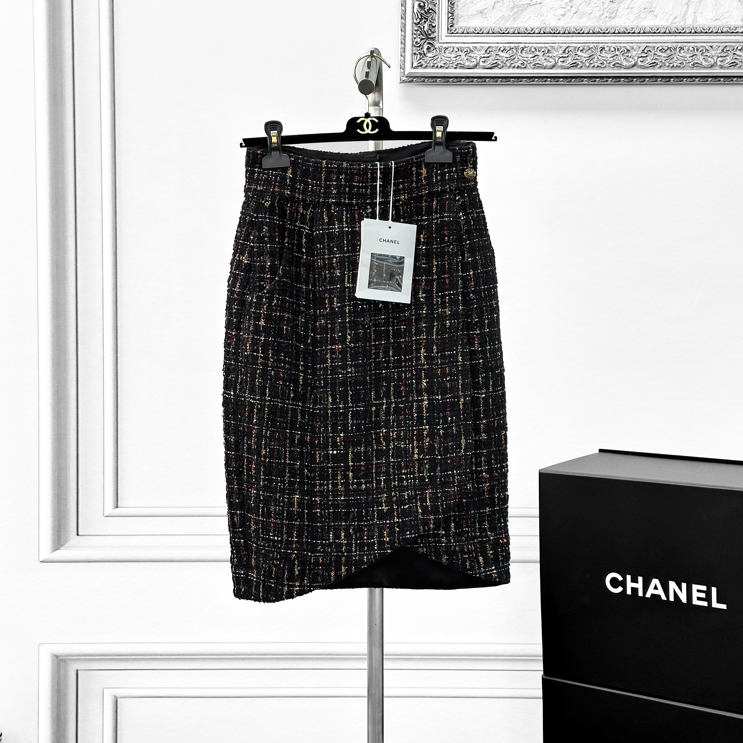 99新 Chanel/香奈儿 34码 埃及系列黑金编织半身裙