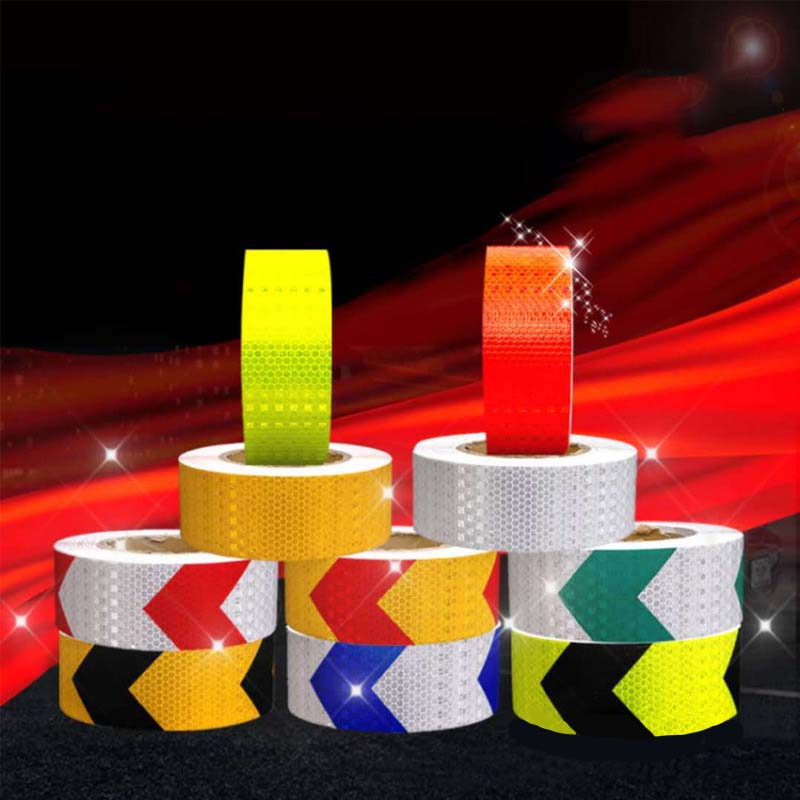  5CM宽货车汽车反光贴条胶带 车库防撞警示贴纸膜箭头导向标贴纸